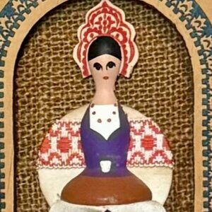 1980 Moscow Summer Olympic Games Wood Wall Plaque Russian Folk Doll 3D Souvenir
